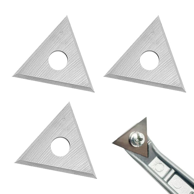 10Pcs 1inch Triangle Paint Scraper Paint Scraper Carbide Blades Double-Edged Reversible Replacement Blade Silver Carbide Scraper,Scraper Blades,for Removing Paint, Glue, Varnish and Rust（Only Blade） 10
