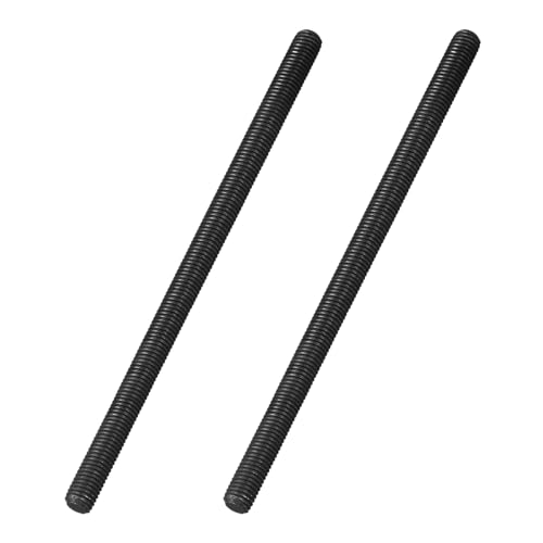 uxcell 5/8-11 UNC Fully All Threaded Rod, 2Pcs B7 Alloy Steel Long Threaded Screw 11.8" Length Right Hand Threads Fully Studding Rod Bar for Machinery, Construction, Black 5/8" x 11.8" 2