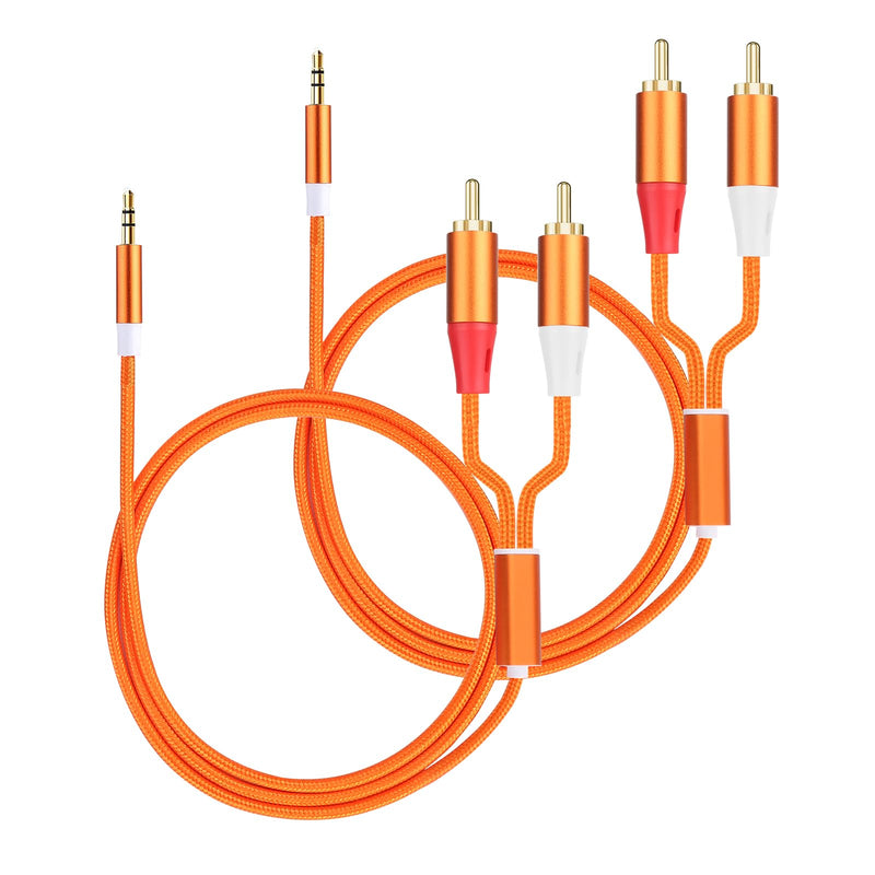 3.5mm to RCA Cable,2 RCA to 3.5mm AUX Cable for HiFi Systems, Speakers, MP3 Players, TVs, Computers, Smartphone, Home Theaters, Tablets, Amplifiers, Sound Bars, etc. （16.5ft/2 Pack） 16.5ft/2 cable