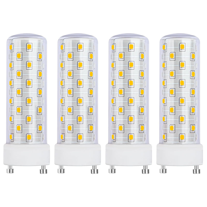 GU24 LED Light Bulb 2700K-3000K Soft Warm White High Brightness for Bathroom Ceiling Fan 13W 18W 23W T2 Spiral CFL Light Replacement, 120V 10W 4pcs(Not dimmable) 4 Count (Pack of 1)