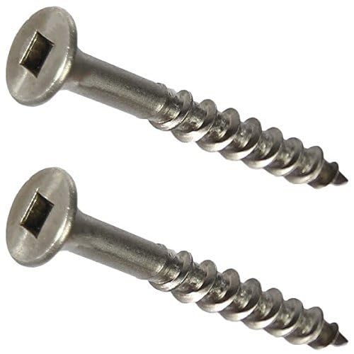 #8 x 3 Square Drive Deck Screws 316 Stainless Steel - 100/Box