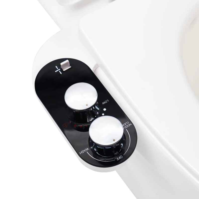 GLIGAM Bidet Attachment for Toilet Warm Water,Hot and Cold Bidet Attachment,Ultra-Slim Non-Electric Bidet Attachment for Frontal/Rear Wash, with Pressure & Angle Controls,Easy to install Black