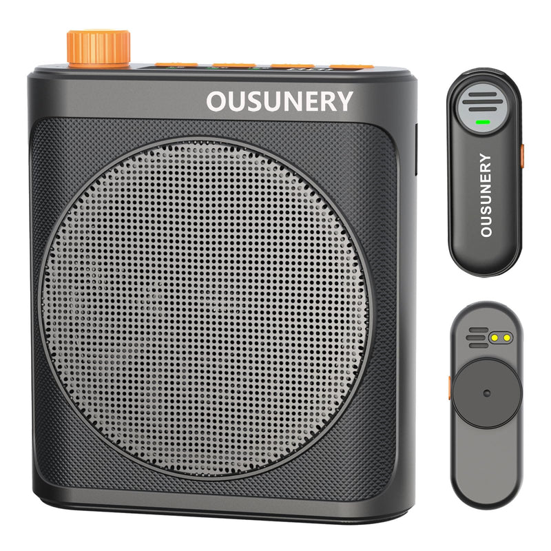 Voice Amplifier for Teachers with 2 Lav Mic, Portable Classroom Microphone for Teachers Wireless, Long Battery Voice Amplifier Wireless Microphone System for Teaching, Speaking, Presentations（BLACK) BLACK
