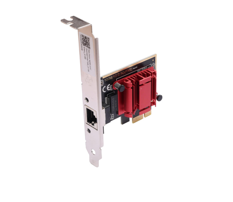 2.5Gbps PCIe Network Card, RTL8125B Chipset, 2500Mbps Ethernet Adapter with Aluminum Heatsink & Gold-Plated Ports, Compatible with Synology/QNAP NAS, PCIe x1 (No SR-IOV)