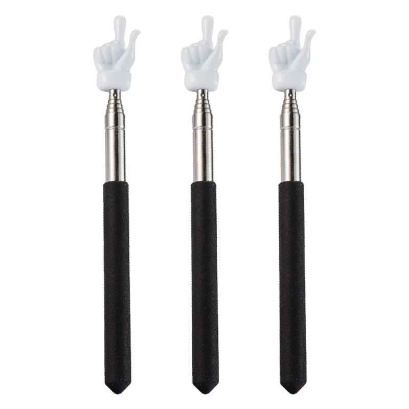 3 Pcs Telescopic Teachers Pointer for Classroom, Extendable Hand Pointer Finger Pointer Stick, Mini Retractable Pointing Stick for Elementary School Kindergarten Teacher, Black 3 packs of black