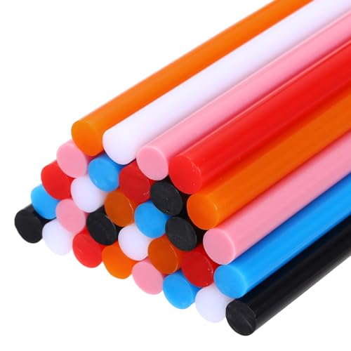 uxcell 30pcs Mini Hot Glue Sticks 4 inch x 0.27 inch High Sticky Small Glue Sticks, 6 Color