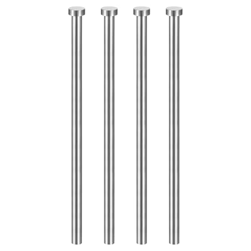 HARFINGTON 4pcs Straight Ejector Pin 7/16" Dia 255mm (10") Long GCR15 Round Tip Punches Steel Ejector Pin Punch for Die Manufacturing Mechanical Maintenance 7/16" Dia x 10" Long