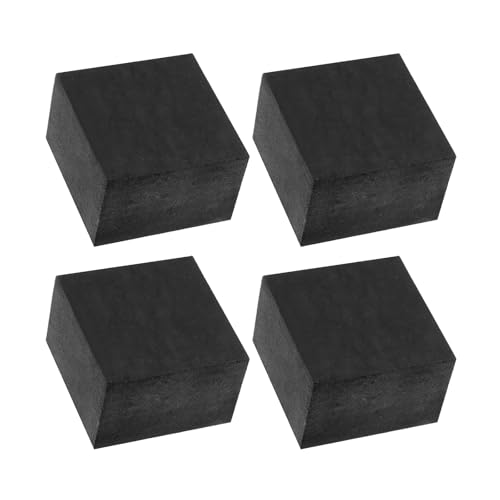 PATIKIL Rubber Solid Anti-Vibration Pads, 4 Pcs 60mm x 45mm Thick Rubber Square Washers Multi-Purpose Gasket Pad Bushings Spacer for HVAC Compressor Air Conditioner, Black