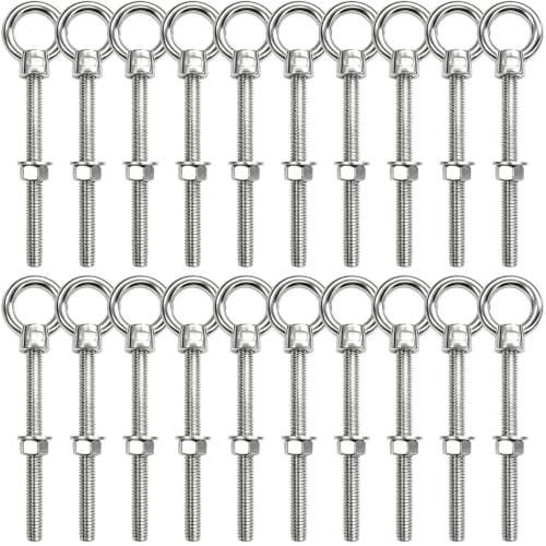 1/4" x 4" Eye Bolts with Washers＆Nuts (20 Pack) 1/4" x 4" 20