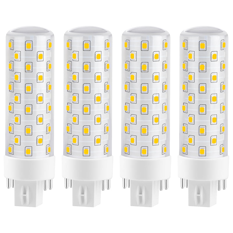 GX24Q LED Bulbs, 4000K Neutral White, 4-Pin Base CFL Light Bulb Replacement for 13W 18W 26W Compact Fluorescent Bulb in Bathroom Vent Fan, Kitchen Hood 10W 4-Pack (Ballast Removed Required)