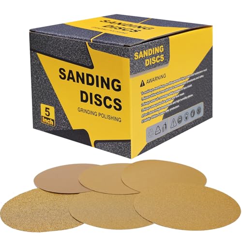100 PCS 5 Inch PSA Sanding Discs -40, 80, 120, 180, 220, 320, 400, 600 Grit- 5" Self Adhesive Stickyback Sandpaper Discs for DA Sander, Sand Automotive Car Paint, Woodworking Wood, Metal