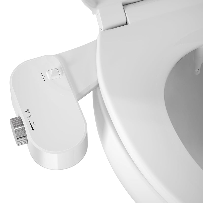 Bidet Toilet Seat Attachment with Rear and Feminine Wash, Bidet Attachment for Toilet with Self-Cleaning and Adjustable Bidet Sprayer & 21°Angle Control (Chrome) Chrome