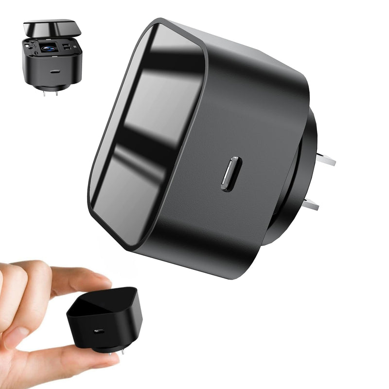 LIZVIE Hidden Camera Charger, 2.4G WiFi Phone Charger Camera Wide-Angle 170° /Motion Detection/SD Storage/Free App Remote View/1080P/Nanny Cam Hidden Cameras for Home Security Office, and Indoor.