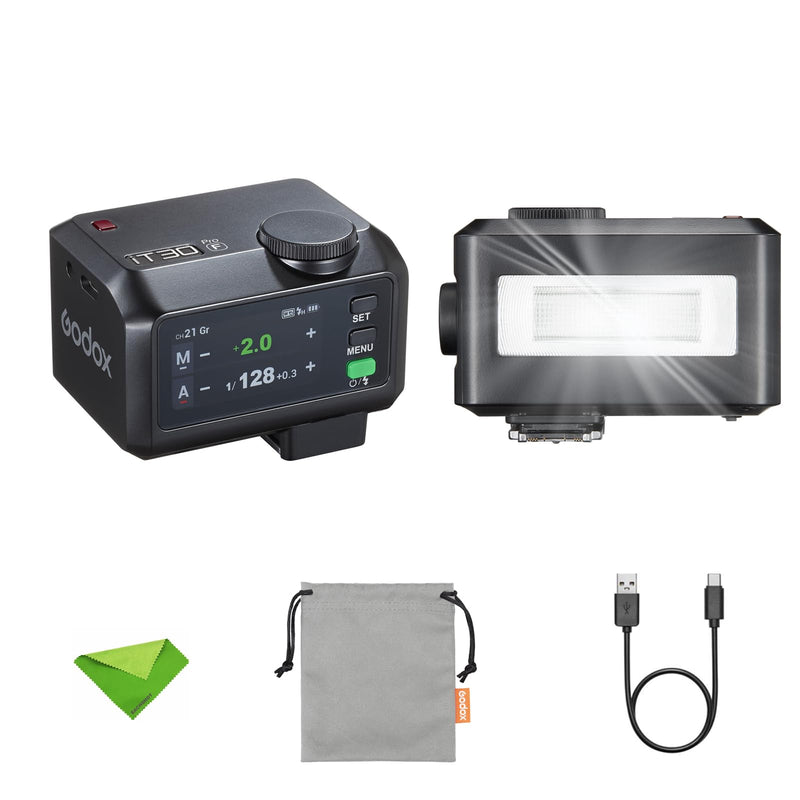 Godox iT30Pro F iT30Pro-F TTL Flash for Fujifilm Fuji Cameras, GN15 1.5s Recycle Time, 560 Full Power Flash, 1/8000 HSS, 2.4G Wireless, 2.8″ Full-Color Touchscreen Speedlight for Fuji (Black) Black