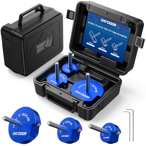 DAYDOOR 3-Piece PVC Pipe Reamer Kit, 1-1/2", 2'', 3" 1-1/2+2+3 Inch
