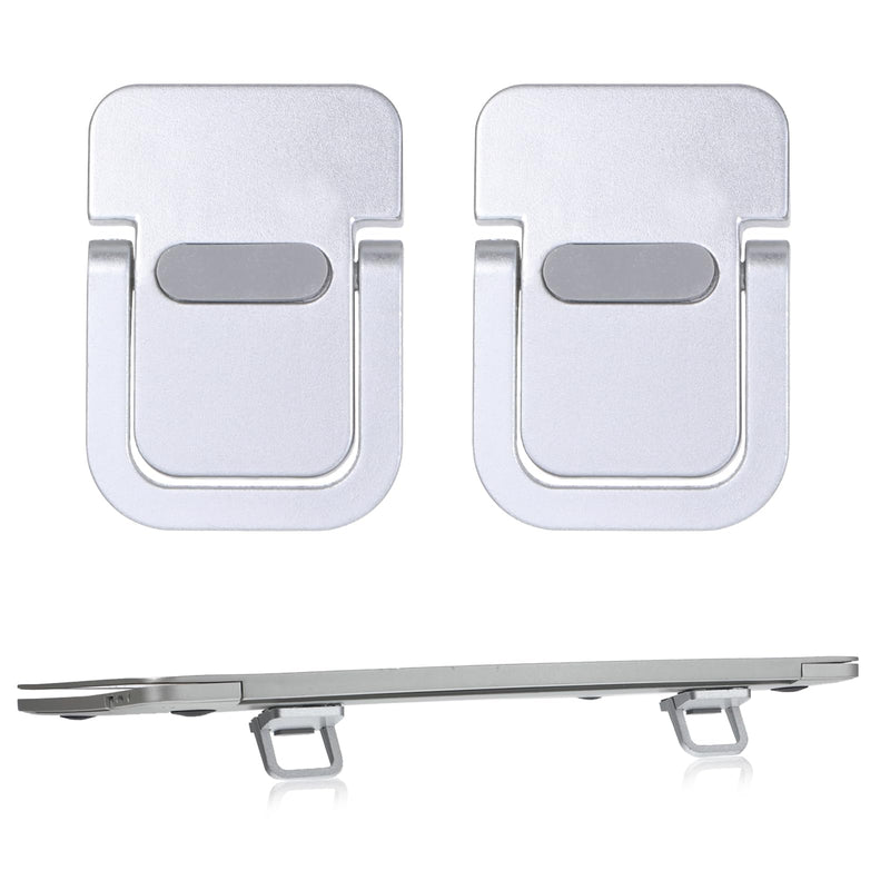 2PCS Mini Laptop Stand for Desk, Keyboard Stands, Portable Laptop Stand Foldable, Sleek Computer Notebook Holder, Portable Computer Keyboard Riser Fits Keyboards &10-17.3 Inch Laptops (Silver)