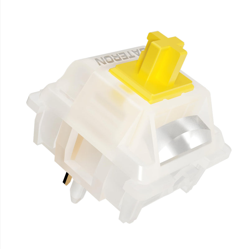 GATERON Milky Yellow Pro V3 Keyboard Switches, Pre-lubed Linear 5 pin for All MX Mechanical Keyboard (90PCS) 90pcs