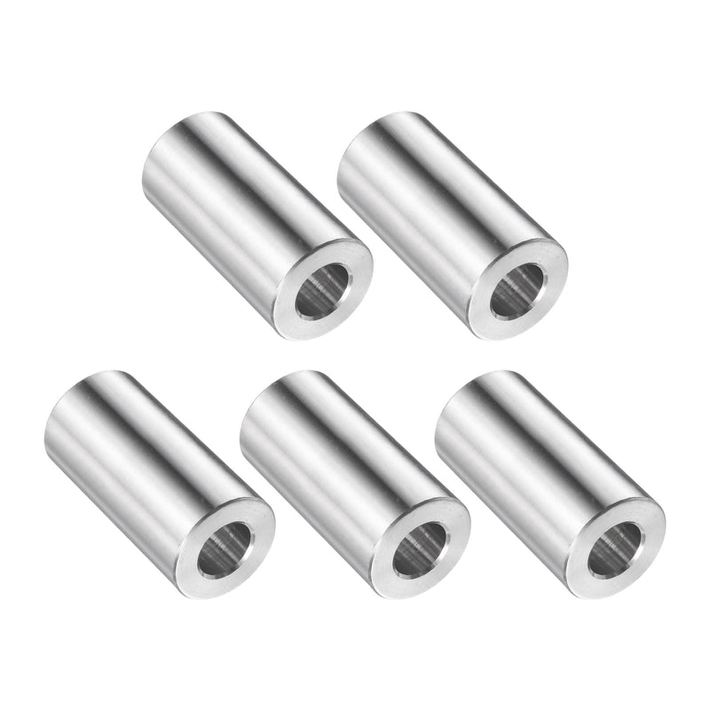 uxcell 5pcs Stainless Steel Spacer 1/2" Bore x 1" OD x 2" Length Screw Bushing Plain Finish Round Metal Spacer for M12 Screws Bolts and Rods 1/2 " x 1" x 2"