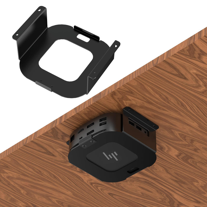 Under Desk Mount Holder for HP USB-C Dock G5,Under-Desk Iron Storage Rack Specifically Designed for HP USB-C Thunderbolt Dock G5,Easy Install with All Hardware Included(Black Holder Only)