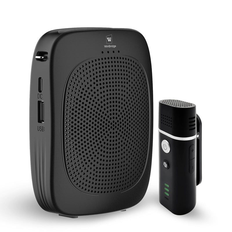 Bluetooth Voice Amplifier with Wireless Lavalier Lapel Microphone for Teachers, Portable Speaker Clip-On Microphone, Mini Megaphone PA System for Classroom/Yoga/Public Events C006