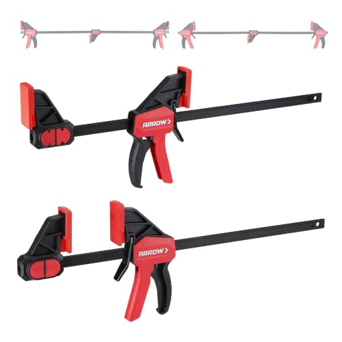 ARROW 2-Piece 12" Medium Duty Bar Clamps for Woodworking with 150LBS Force 12"(2)