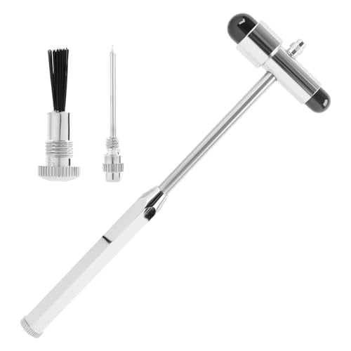 Neurological Reflex Hammer with Integrated Brush and Needle, High Quality Double Plastic Head for Muscle Reflexes, Multifunctional Percussion Reflex Hammer for Nervous System Examinations (1) 1