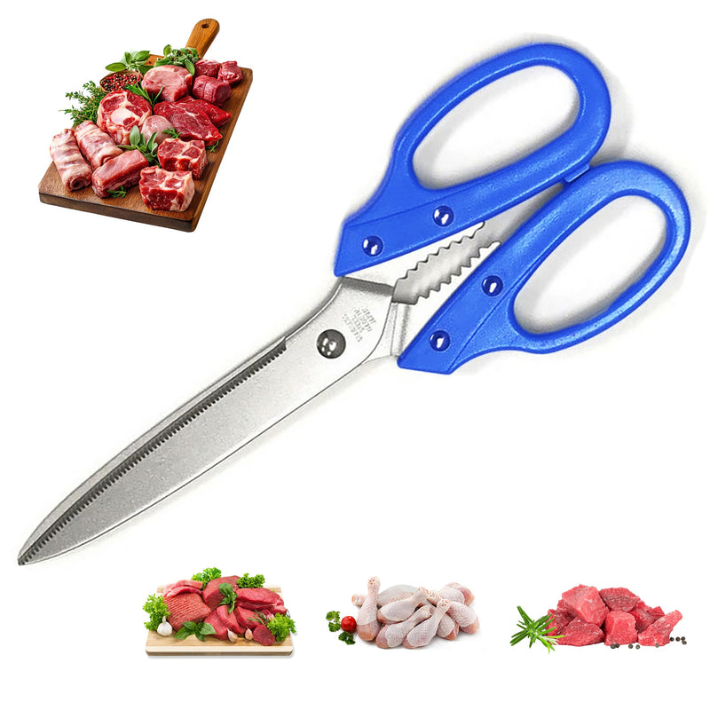 Multipurpose Kitchen Shears Heavy Duty Japan Tanaka Scissors Diamond Cut Stainless Steel 타나카 방산시장 강주은 주방가위 깡스가위 (Blue) Blue