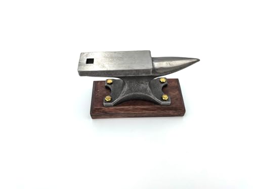 1.7Lbs Mini Horn Anvil,Forged Iron Anvil with Wenge Wood Base,Small Anvil