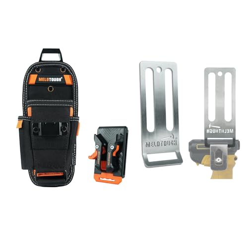 MELOTOUGH Small Tool Pouch with Quick Release Belt Clip, Stainless Steels Drill Belt Holder