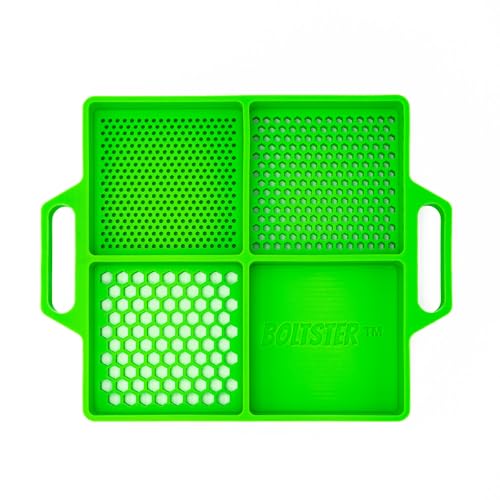 Boltster Flexible Silicone Tool Tray, Non Slip Organizer for Bolts, Screws, Fasteners and Parts, Heat and Chemical Resistant, for Garage, Automotive, Workshop & DIY - Green