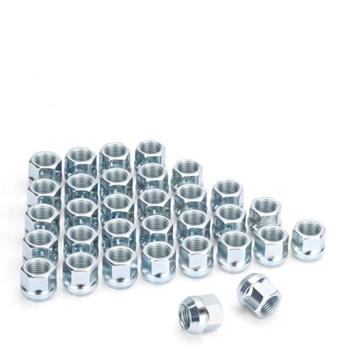 32PCS 9/16-18 Chrome Lug Nuts, Open-End Acorn Bulge Wheel Nuts 3/4" Hex 0.83" Tall for RAM 1500 2500 3500 Dakota Durango Hummer H1 Aftermarket Wheels with 60° Cone Seat