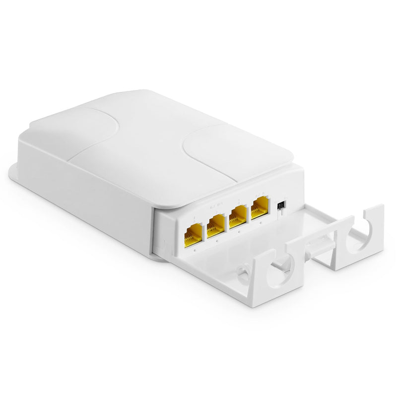 Outdoor 4 Port Gigabit PoE Extender, 1 in 3 Out PoE+ Repeater, 10/100/1000Mbps, IEEE 802.3 af/at 30W, Wall Mount Waterproof YuLinca POE Passthrough Switch