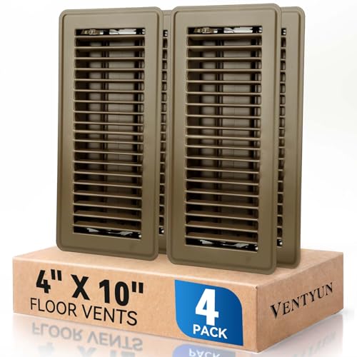 4" x 10" Floor Register Vent Covers 4Pack, Brown, Steel Floor Vent 4*10 Inches 4PCS