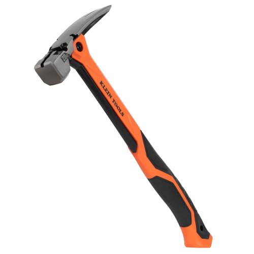 Klein Tools H81020 Anti-Vibration Smooth Face Hammer with Straight Claw, 20-Ounce Forged Steel, Magnetic Nail Starter and Extra-Large Squared Strike Face