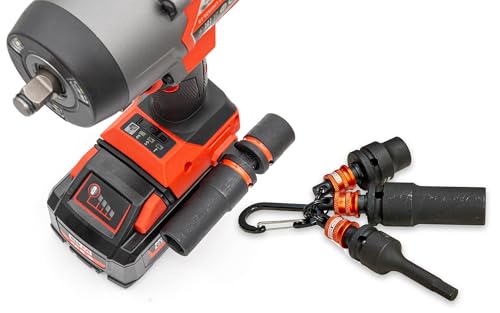 Simon tools 3/8" Socket Holder Bundle | 3-piece Keychain Organizer + Mount for Impact Wrench
