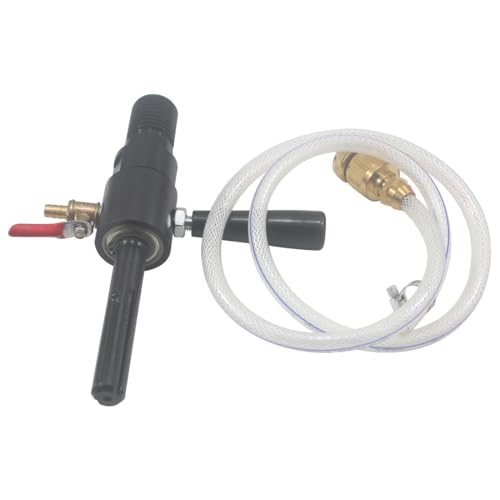 1 1/4"-7 Male Thread to SDS Max Drill Adapter - Water Injection Capable + Solid Brass Hose Quick Connector and Hose for Concrete Core Drilling SDS Max Shank Adapter