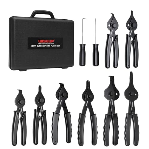 WISEUP 10-Piece Snap Ring Pliers Set, Heavy Duty Circlip Pliers Kit
