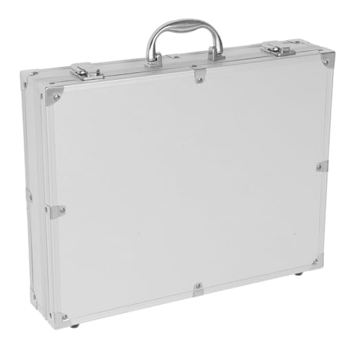 Sewroro Lockable Aluminum Alloy Toolbox Portable Carrying Case with Handle Tools Container for Home Garage Workshop Office Travel 14.56 X 11.22 X 2.95 in Silver