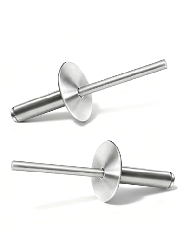 Large Flange 3/16 x 1-9/16" Inch Blind Rivets 5 * 40mm 250 Aluminum Pop Silver for sheet Metal Plastic Wood 3/16 x 1-9/16"(5*40mm)