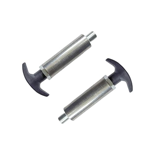 Handle Locking Spring-Loaded Pull pin, Welded Steel Drum Dowel pin Red Handle/Extended Black tie Rod knob (Black Handle, Extended Type，Dia:1/2in -2pcs) Black handle, extended type，Dia:1/2in -2pcs