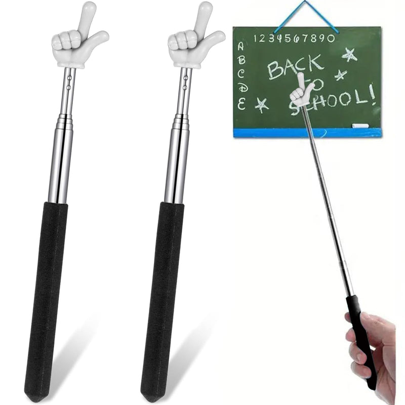 2Pcs Pointer Finger Stick – Multipurpose Teacher Supplies Pointer Stick, Classroom Pointer and Finger Pointer Stick, Engaging Colors – Classroom Essentials for Effective Presentations Black