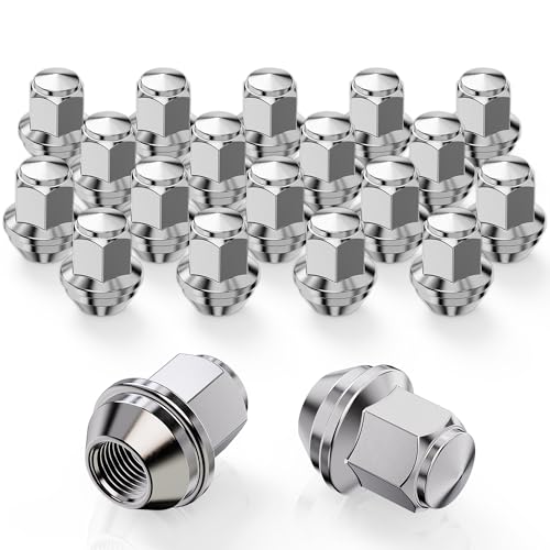 MZS M14x1.5 Lug Nuts for Edge Explorer Maverick Mustang MKZ MKX Chrome 20PC M14-1.5 Maverick Edge Explorer Mustang