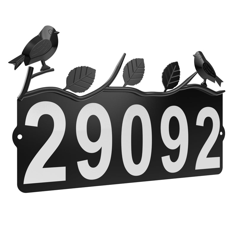 Metal Address Numbers for House, Address Plaque, Waterproof, Rustproof Address Sign for Yard Home Office Street Yard Mailbox Black(bird)