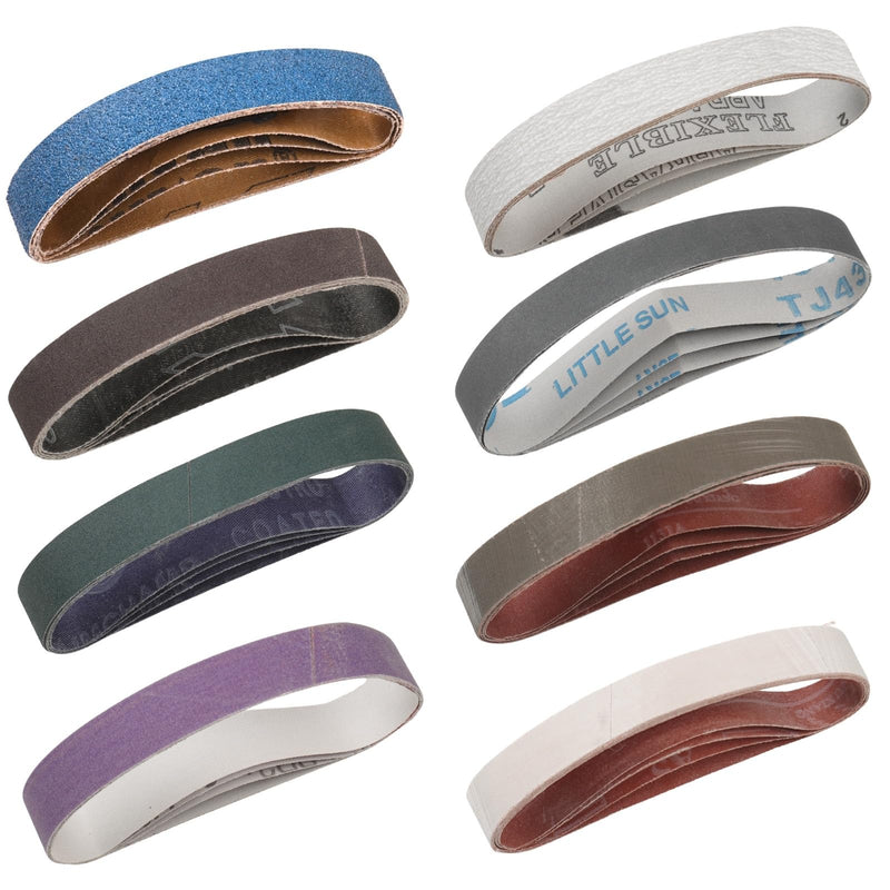 Sanding Belts 19 x 305 mm Grit 120 to 3000 Pack of 32 19x305mm