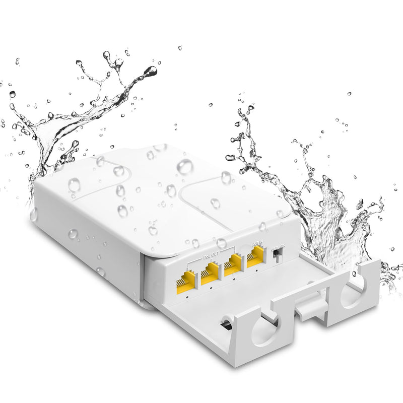 Outdoor Gigabit PoE Extender 1 in 3 Out, NICGIGA 4 Port PoE Repeater Waterproof, Vlan, Extend 100 Meters(328 ft), IEEE 802.3af/at Power Over Ethernet PoE Splitter. 4 Port | 3* 1000Mbps Out PoE(Outdoor)