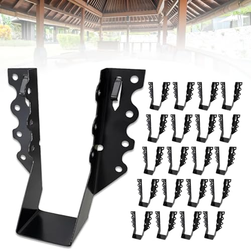 20 PCS 2x6 Joist Hanger,Black Powder-Coated,18 Gauge Galvanizing Face Mount 2"x 6" 20PCS