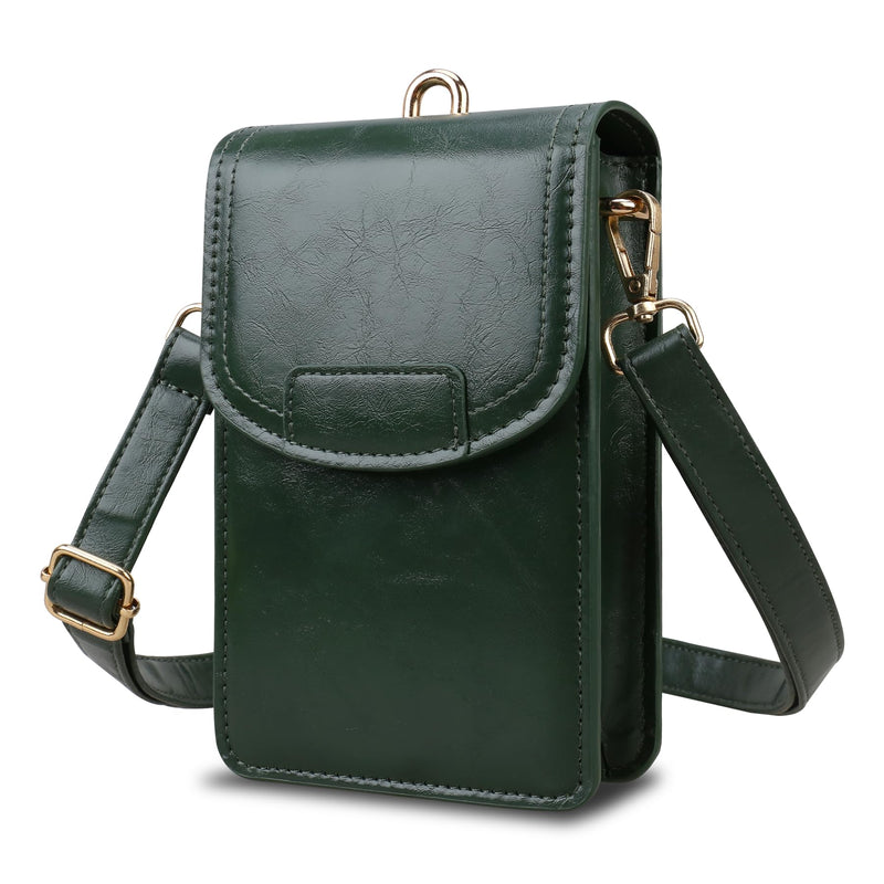 Lacdo Camera Case Bag for KODAK PIXPRO FZ55/FZ45/FZ53/FZ43 Digital Camera, Leather Crossbody Camera Sling Bag Purse, Lightweight KODAK PIXPRO FZ55 FZ45 Camera Bag Case with Shoulder/Hand Strap, Green