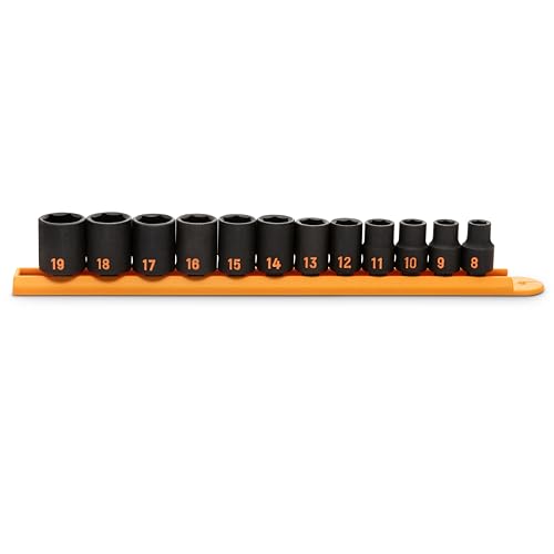 GEARWRENCH 12 Pc 3/8" Drive 6 Pt Metric Hi-Viz Impact Socket Set | 84911H 12 Pc. Metric Standard Depth