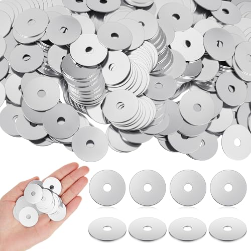Yaocom 200 Pcs 1/4" x 1-1/4" Fender Washers Silver Zinc Plated 0.04'' Thick 1/4" X 1-1/4"