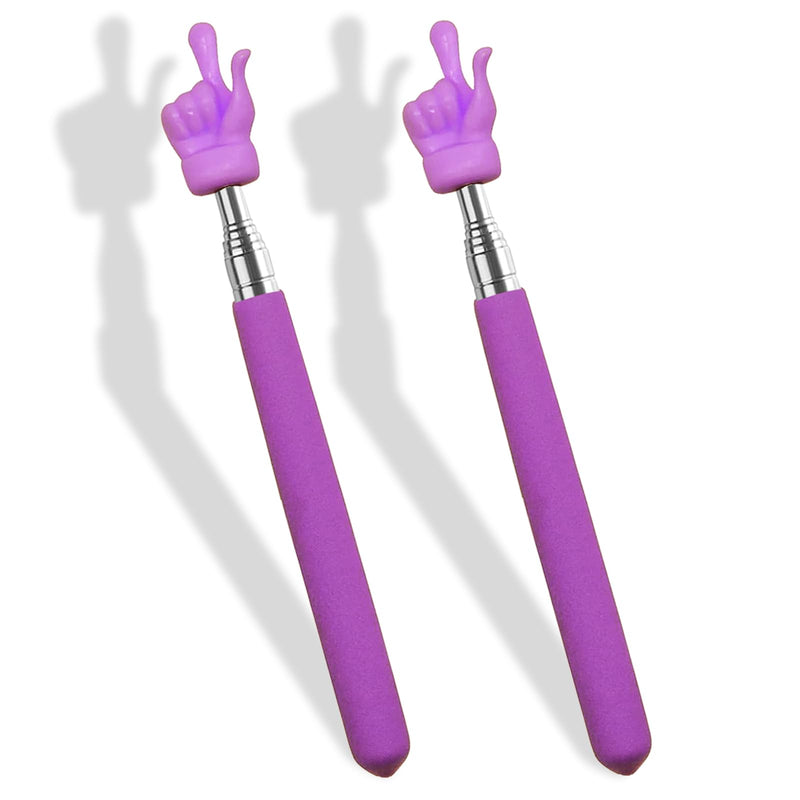 2 Pcs Telescopic Teacher Pointer Stick, Retractable Finger Pointer for Classroom Teaching, Extendable Pointer for Kindergarten and Elementary Teachers, Classroom Supplies (Purple) Purple